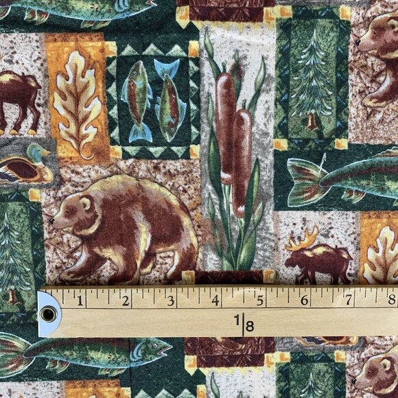 Great Northwest Krista Hamrick Hunting Fishing Cabin Cotton Fabric 1.5 Yards - Picture 10 of 13